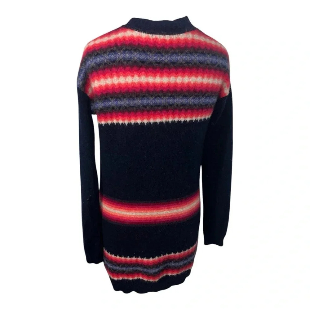 Vintage Gap Women’s Lambs’ Wool Long Cardigan Sweater Stripes SZ S Beautiful